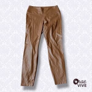 White House Black Market Faux Leather Leggings – Camel Snake Print Women’s 12